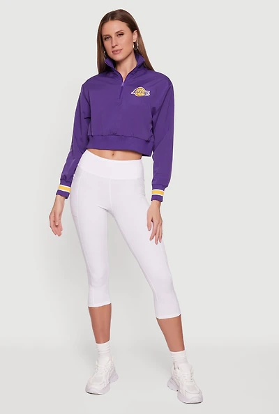 NBA Los Angeles Lakers Cropped Quarter Zip Windbreaker
