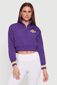 NBA Los Angeles Lakers Cropped Quarter Zip Windbreaker