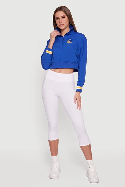 NBA Golden State Warriors Cropped Quarter Zip Windbreaker