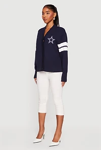 Womens NFL Dallas Cowboys Cardigan, Blue, Size XL