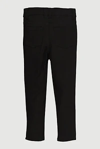 Toddler Girls Twill Skinny Leg Chinos, Black, Size 3T