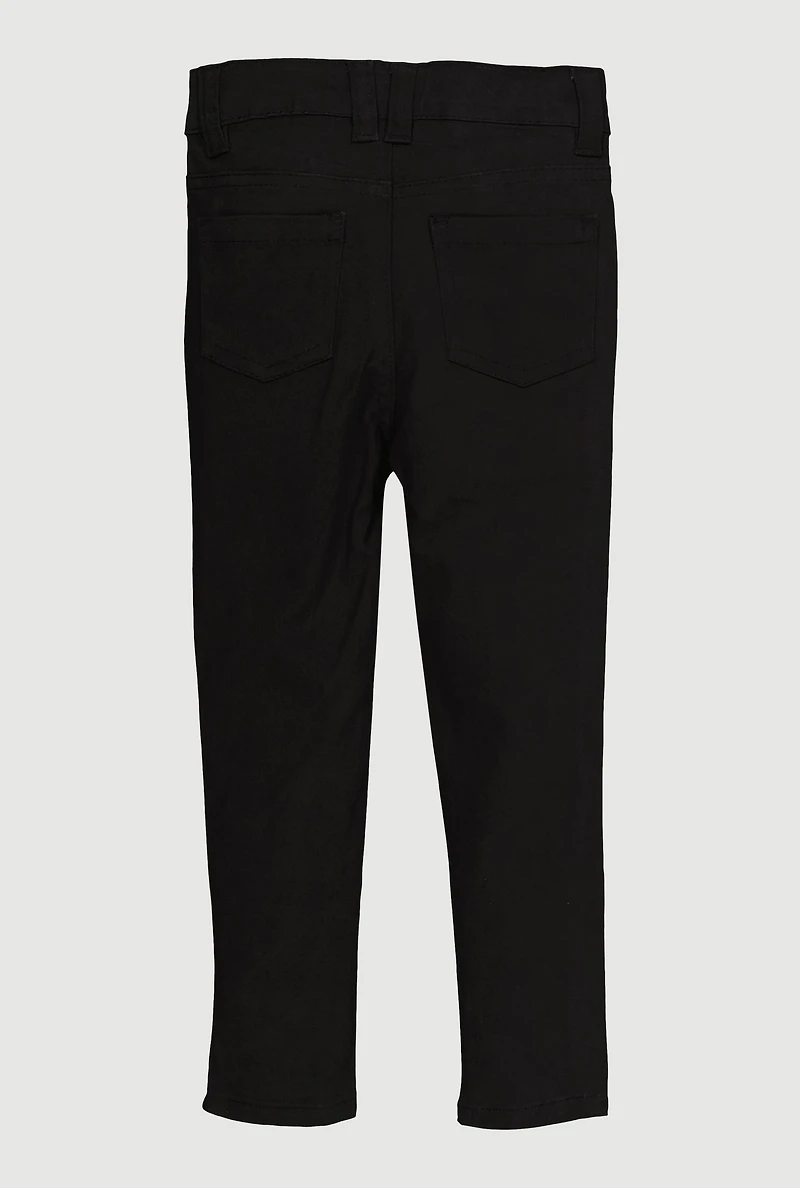 Toddler Girls Twill Skinny Leg Chinos