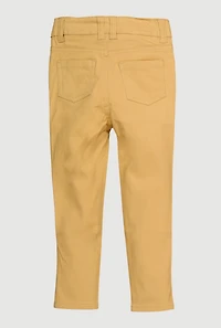 Toddler Girls Distressed Skinny Leg Chinos, Khaki, Size 2T