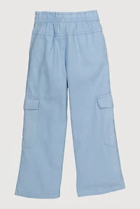 Toddler Girls Twill Mid Rise Wide Leg Cargo Pants,