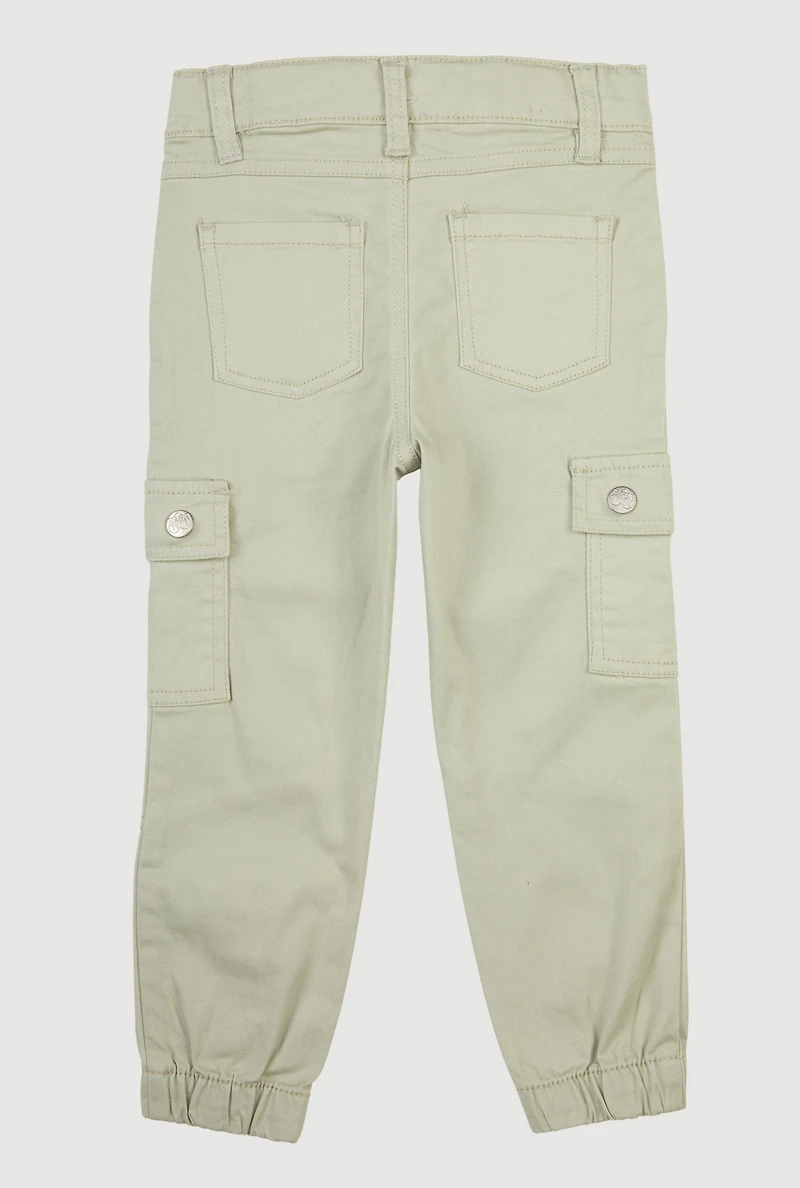 Toddler Girls Moto Utility Joggers, Green, Size 4T