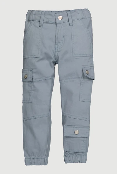 Toddler Girls Twill Moto Cargo Joggers