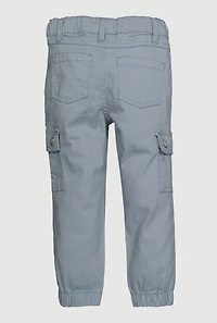 Toddler Girls Twill Moto Cargo Joggers, Blue, Size 3T