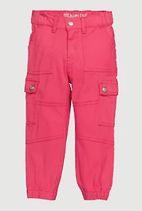 Toddler Girls Twill Cargo Pocket Joggers