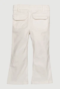 Toddler Girls Twill Moto Cargo Pocket Pants, White, Size 4T