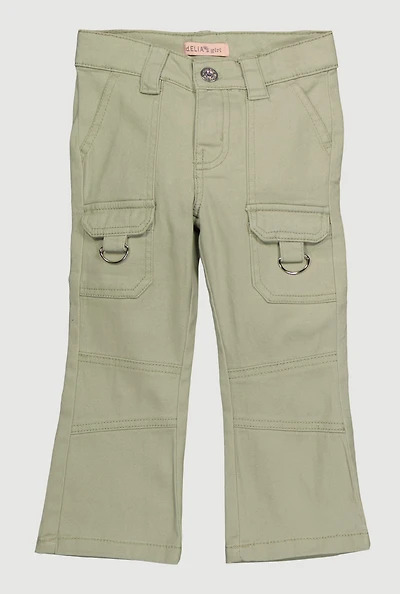 Toddler Girls Moto Cargo Pocket Pants, Green, Size 2T