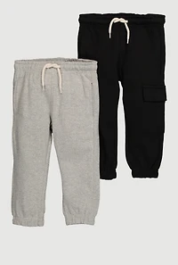 Toddler Boys Drawstring Waist Sweatpants 2 Pack, Multi, Size 2T