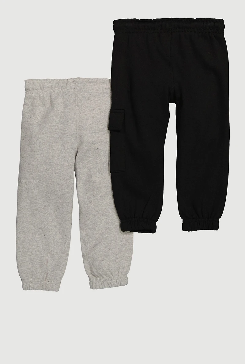 Toddler Boys Drawstring Waist Sweatpants 2 Pack, Multi, Size 4T