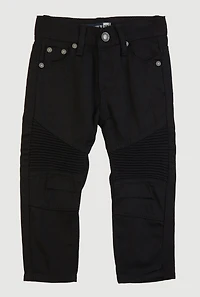 Toddler Boys Solid Moto Jeans