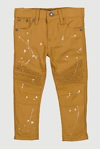 Toddler Boys Paint Splatter Skinny Moto Jeans