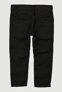 Toddler Boys Velcro Closure Cargo Pocket Moto Jeans, Black, Size 4T