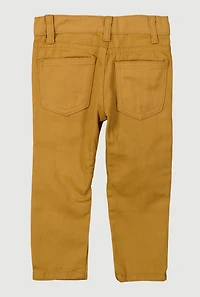 Toddler Boys Flap Detail Decorative Stitch Moto Jeans, Khaki, Size 3T