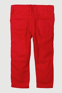 Toddler Boys Zipper Detail Moto Jeans, Red, Size 3T