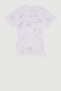 Toddler Boys Rhinestone Legend Graphic Print Tee, White,