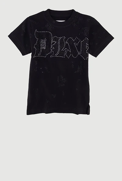 Toddler Boys DLXE Rhinestone Short Sleeve Tee