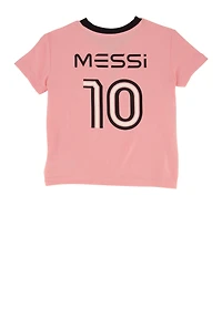 Toddler Girls Messi Graphic Soccer Jersey, Pink, Size 3T