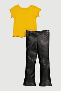 Toddler Girls Rhinestone Daisy Graphic Tee and Flare Pants, Multi, Size 2T