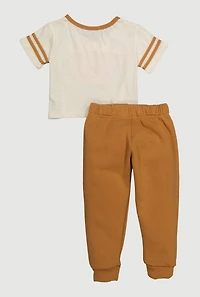 Toddler Girls Angel 12 Graphic Tee and Joggers Set, Brown, Size 2T
