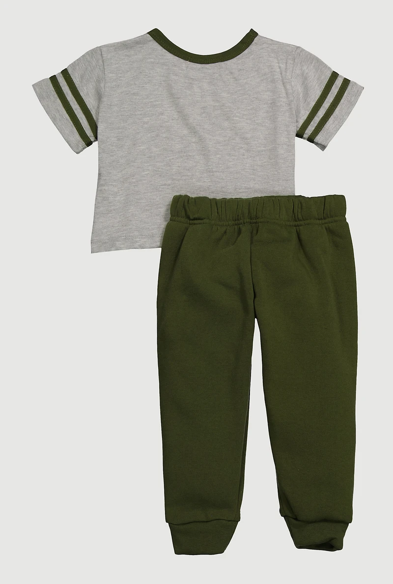 Toddler Girls Sassy 06 Graphic Tee and Joggers Set, Green,