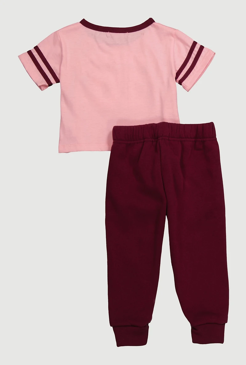 Toddler Girls Perfect 10 Graphic Tee and Joggers Set, Multi,