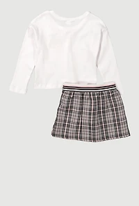 Toddler Girls New York Graphic Tee and Plaid Pleated Skirt, Multi, Size 4T