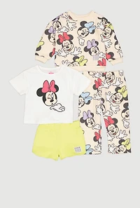 Toddler Girls Minnie Mouse Assorted Tops and Bottoms 4 Piece Set