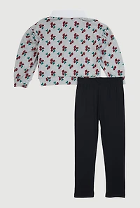 Toddler Girls Cute Graphic Polo Top with Leggings