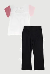 Toddler Girls Daddys Girl Graphic Tee with Bow Leggings, Multi, Size 2T