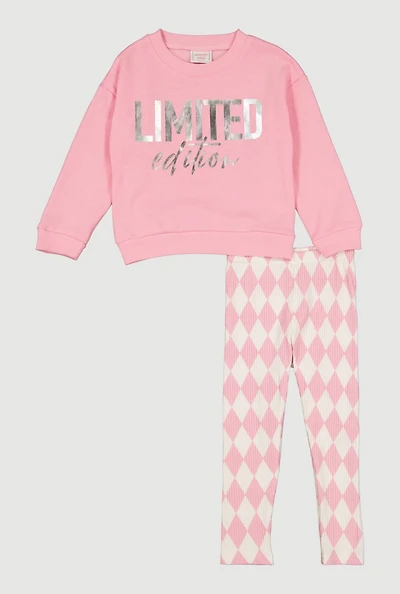 Toddler Girls Foil Screen Limited Edition Sweatshirt and Leggings