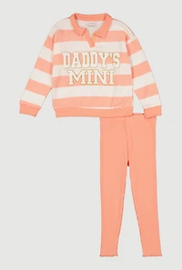 Toddler Girls Daddys Mini Graphic Polo and Leggings