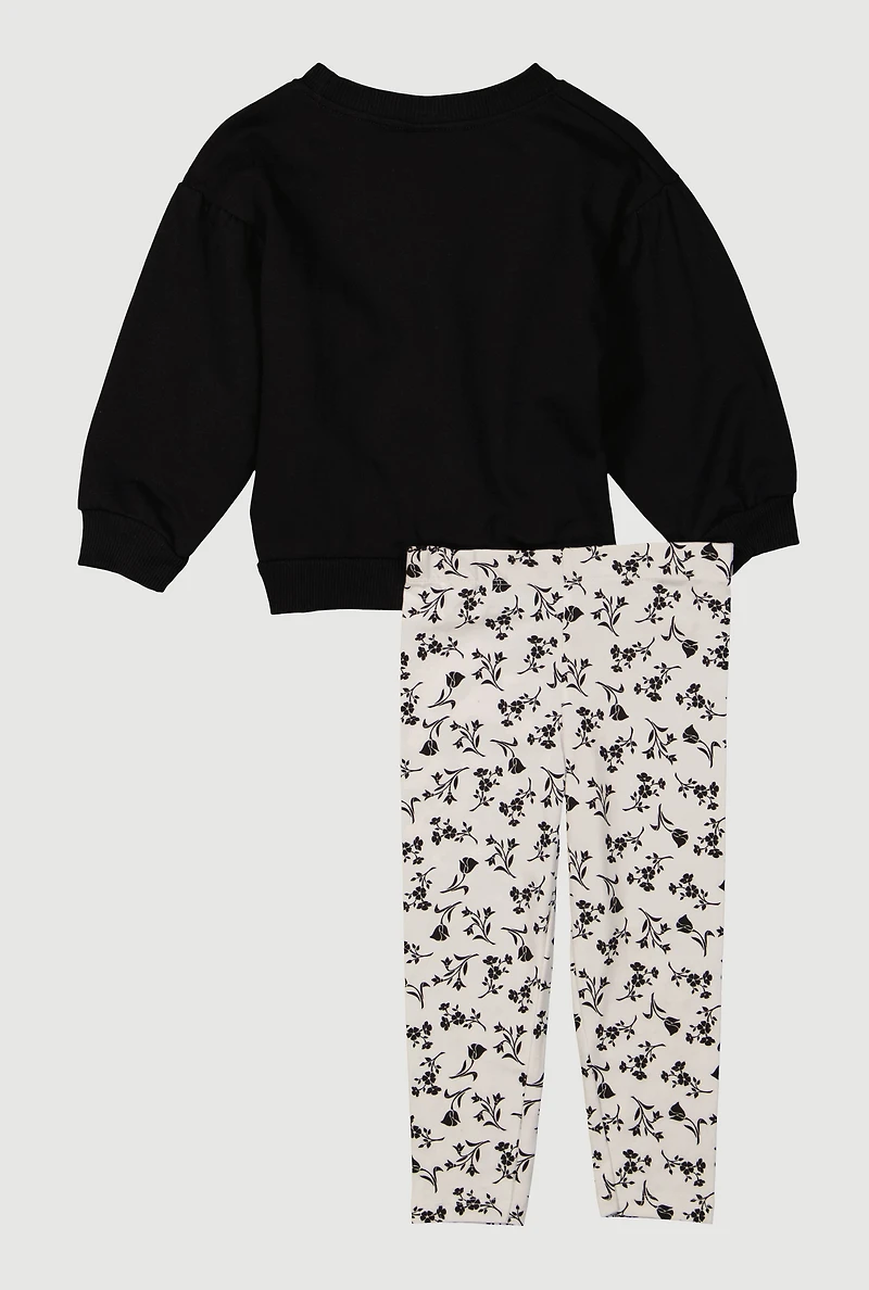 Toddler Girls Europe Sweatshirt and Leggings with Headband