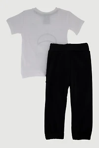 Toddler Boys Dream Big T-Shirt and Sweatpants Set, White, Size 4T