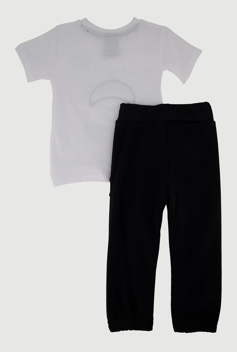 Toddler Boys Dream Big T-Shirt and Sweatpants Set, White,