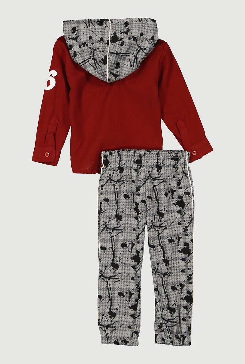 Toddler Boys Layered Look Ivy League Graphic Shirt and Sweatpants