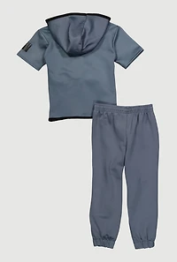 Toddler Boys Savage Graphic Hooded Top and Joggers Set, Grey, Size 2T