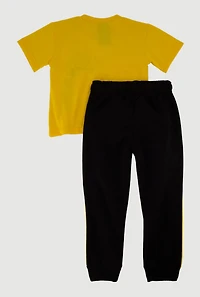 Toddler Boys Fresh Vibe Only Authentic T-Shirt and Joggers, Yellow, Size 4T