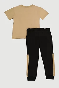 Toddler Boys Fresh Vibe Only Authentic T-Shirt and Joggers, Beige, Size 2T