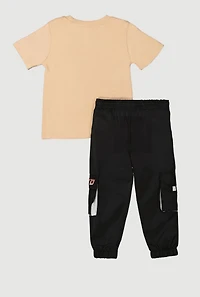 Toddler Boys Built For Speed Bear Graphic Tee and Joggers, Multi, Size 3T