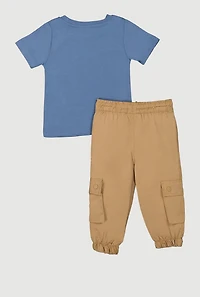 Toddler Boys GOAT Graphic Tee and Cargo Joggers, Multi, Size 4T