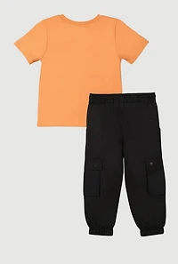 Toddler Boys Stay Fresh Bear Graphic Tee and Joggers, Orange, Size 2T