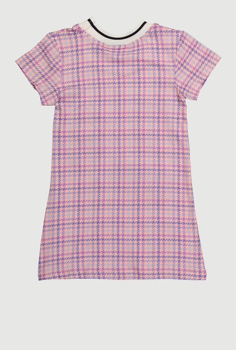 Toddler Girls Chenille Queen Graphic Sequin T-Shirt Dress, Pink, Size 4T