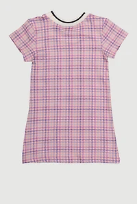 Toddler Girls Chenille Queen Graphic Sequin T-Shirt Dress, Pink, Size 4T