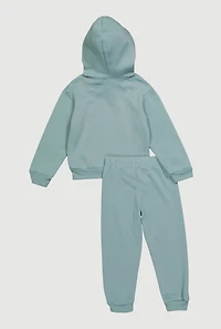 Toddler Girls Bear Graphic Love Hoodie and Joggers Set, 3T