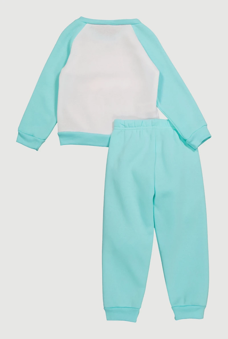 Toddler Girls Blessed Graphic Sweatshirt and Sweatpants, 4T