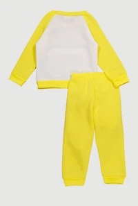 Toddler Girls Blessed Graphic Sweatshirt and Sweatpants, Yellow, Size 4T