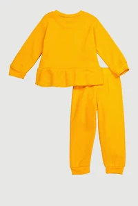 Toddler Girls Mommy Is My Bestie Sweatshirt and Sweatpants, Orange, Size 2T